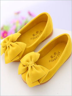 Yellow Bow Ballerina Flats By Liv and Mia