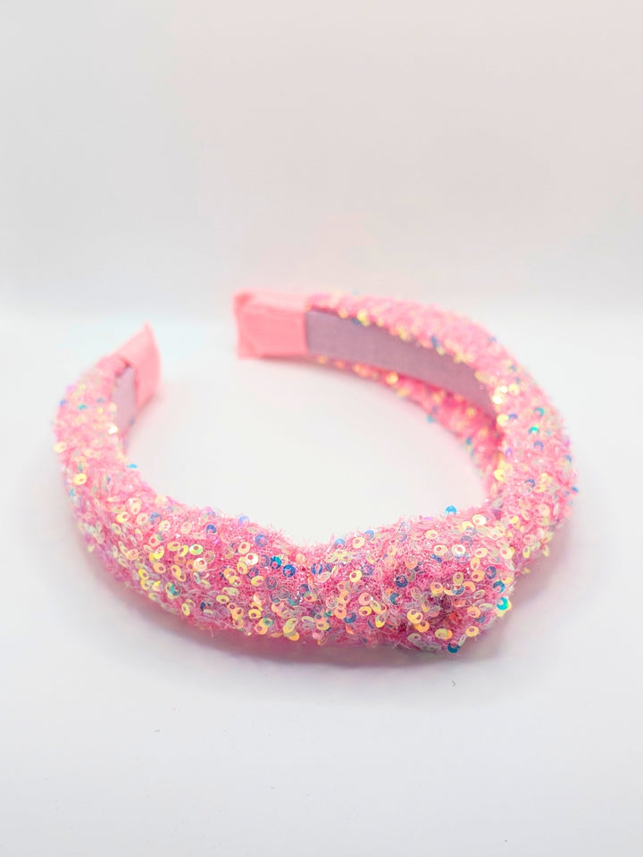 Snowberry Sparkle Pink Sequin Headband