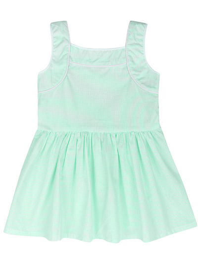 KidsCouture x Mia Belle Girls Sleeveless Green Gingham Dress