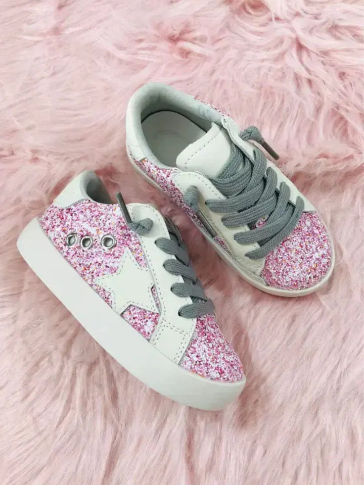 Dazzling Steps Pink Glitter Sneakers by Liv and Mia Mia Belle Girls