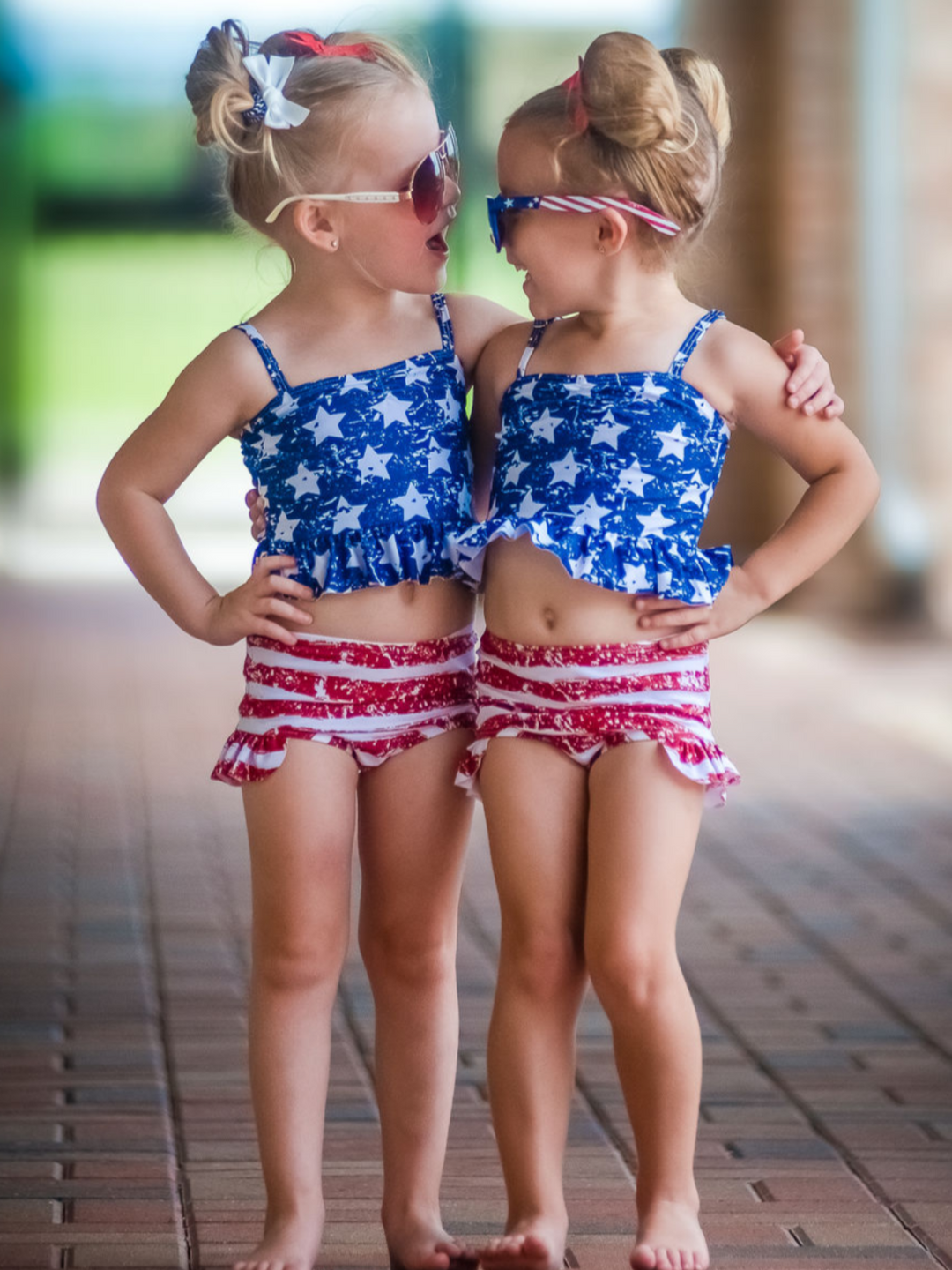 Star Spangled Tankini Two Piece Swimsuit Mia Belle Girls