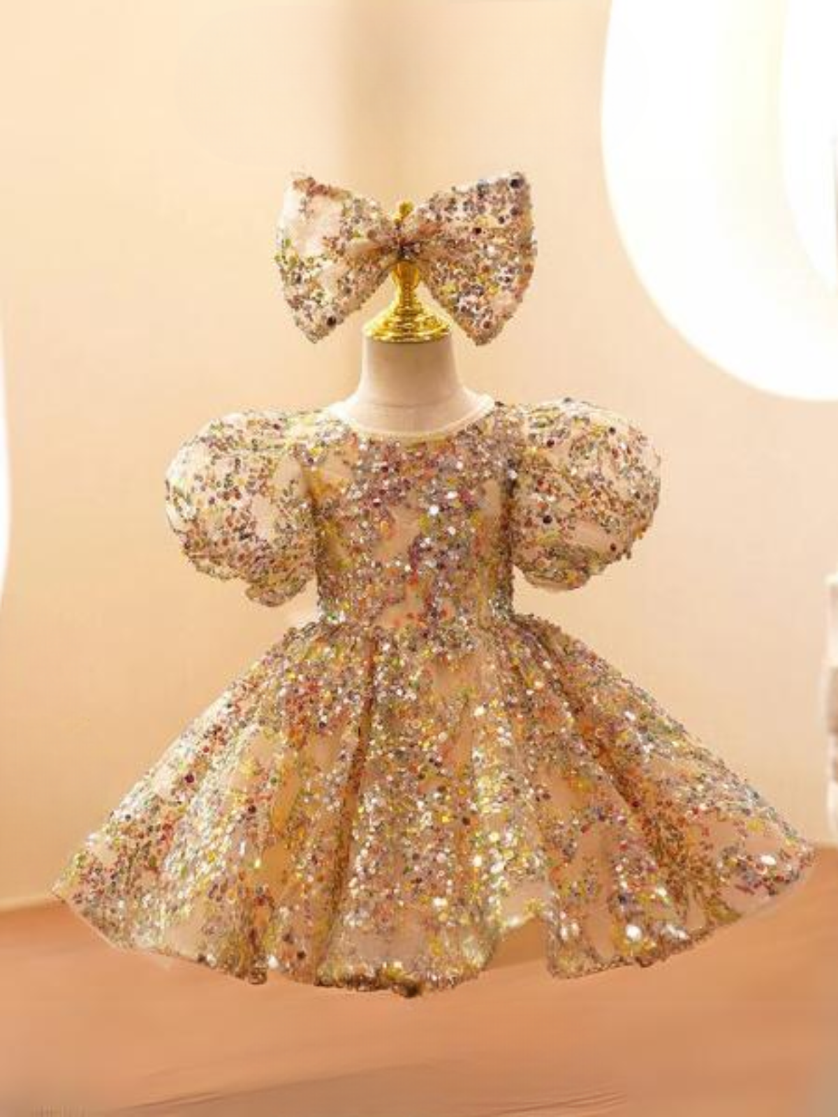 Gold Sequin Magic Mini Special Occasion Dress