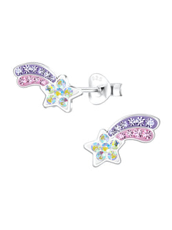 Sterling Silver Stud Earrings Shooting Star