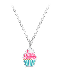 Sterling Silver  Cupcake Pendant Necklace