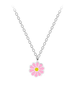 Sterling Silver Daisy Flower Pendant Necklace
