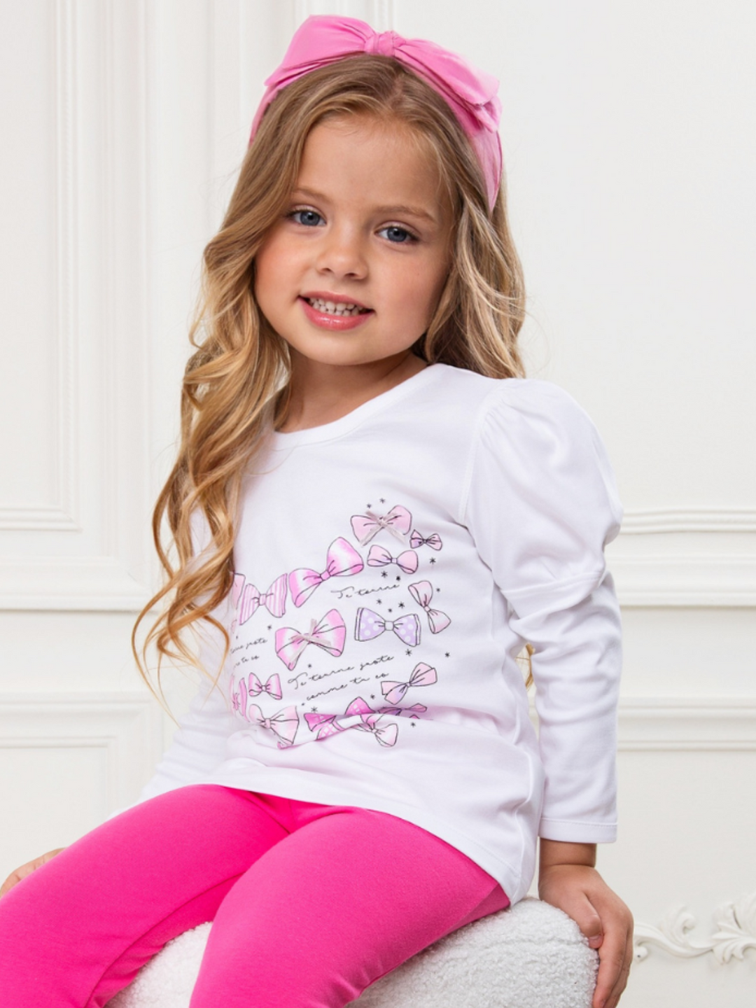 Ribbon Dream Luxe Cotton Heart Print Top