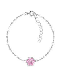 Sterling Silve Bracelet Pink Sparkling  Paw