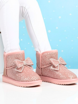 Sparkle Bow Glitter Boots