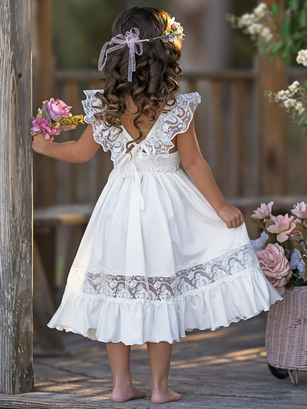 White Spring Chic Lace Maxi Dress White / 10Y/12Y White Spring Chic Lace Maxi Dress White / 10Y/12Y