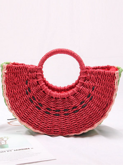Pick Me Watermelon Straw Beach Bag