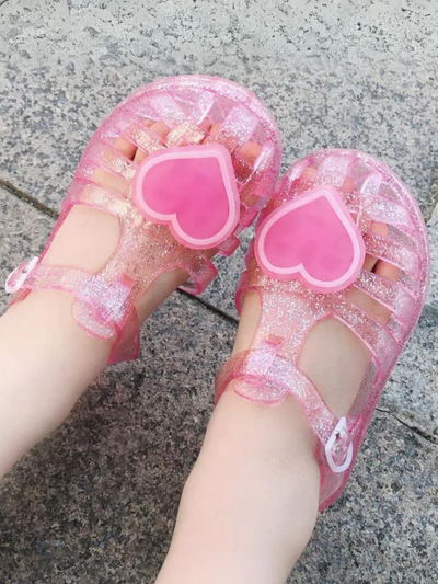 Girls Jelly Heart Sandals | Mia Belle Girls Shoes by Liv And Mia
