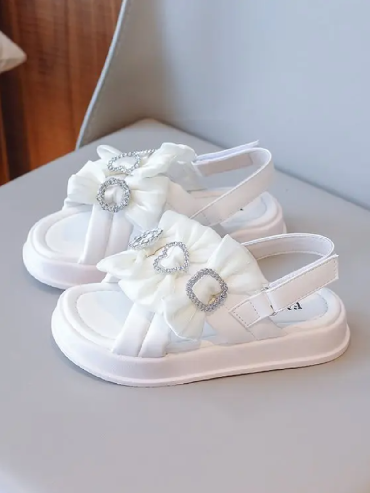 Girls Rhinestone Bow Sandals | Mia Belle Girls Shoes By Liv And Mia