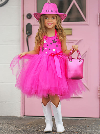 Mia Belle Girls Pink Cowboy Barbie Inspired Tutu Costume Set