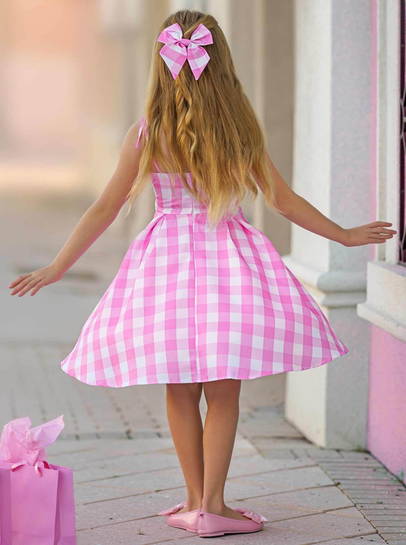 Mommy And Me Barbie Inspired Gingham Dress Costumes
