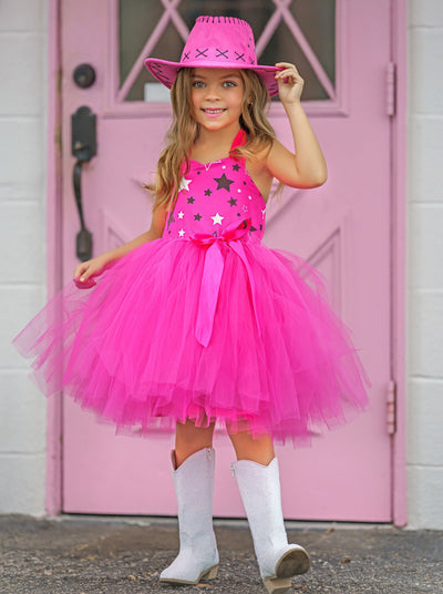 Mia Belle Girls Pink Cowboy Barbie Inspired Tutu Costume Set