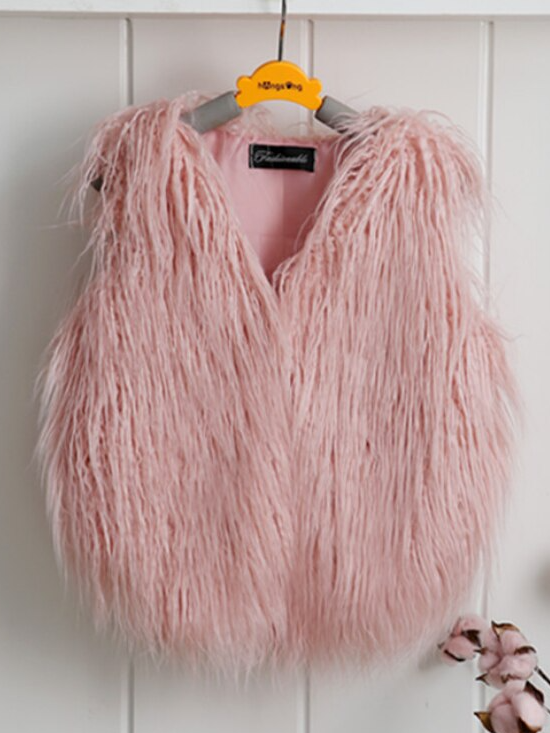 Mommy and Me Frill Faux Fur Vests Mia Belle Girls