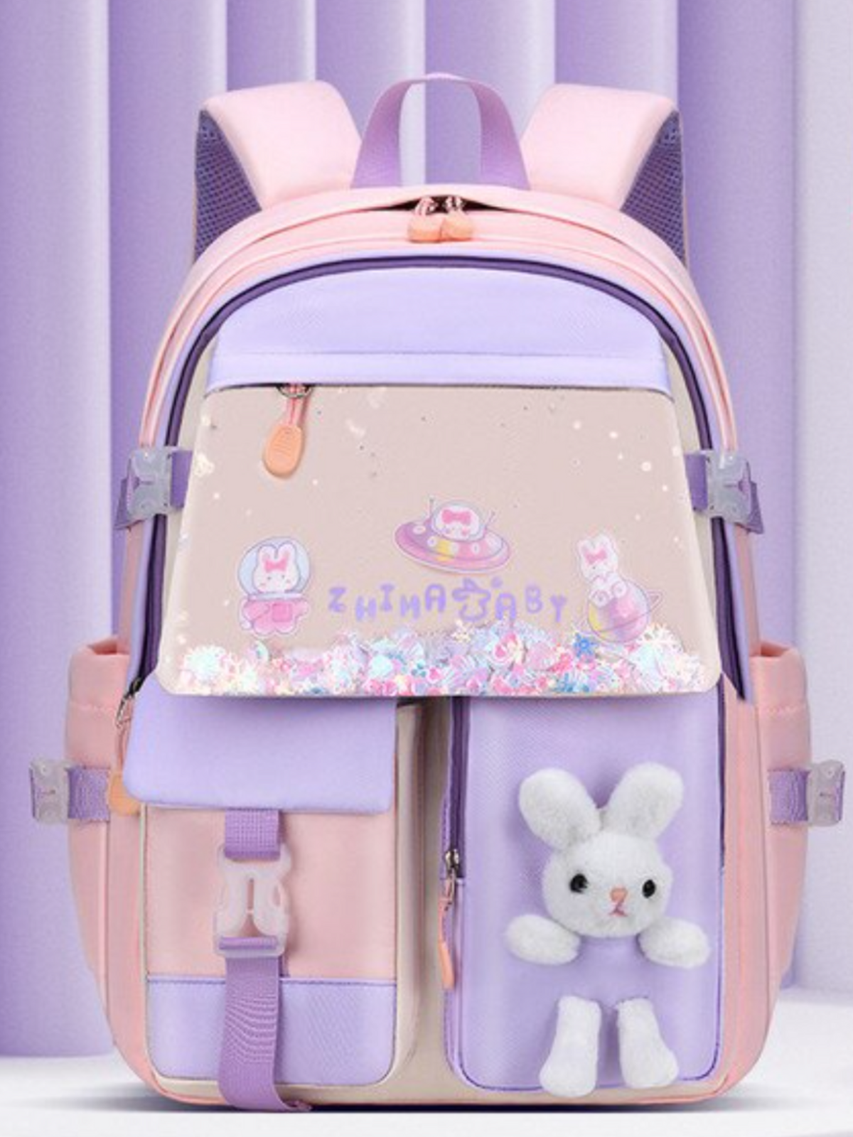Back To School Accessories | Pastel Bunny Backpack | Mia Belle Girls
