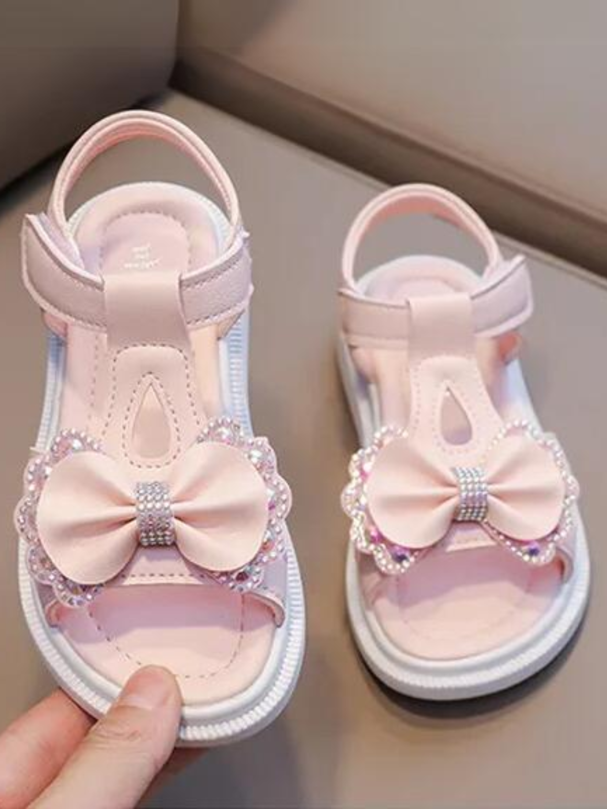 Mia Belle Girls Bow T-Strap Sandals | Shoes By Liv And Mia