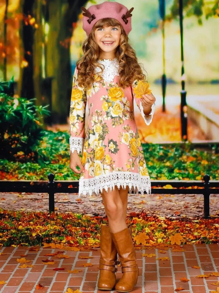 Cute Crochet Boho Floral Dress  Mia Belle Girls