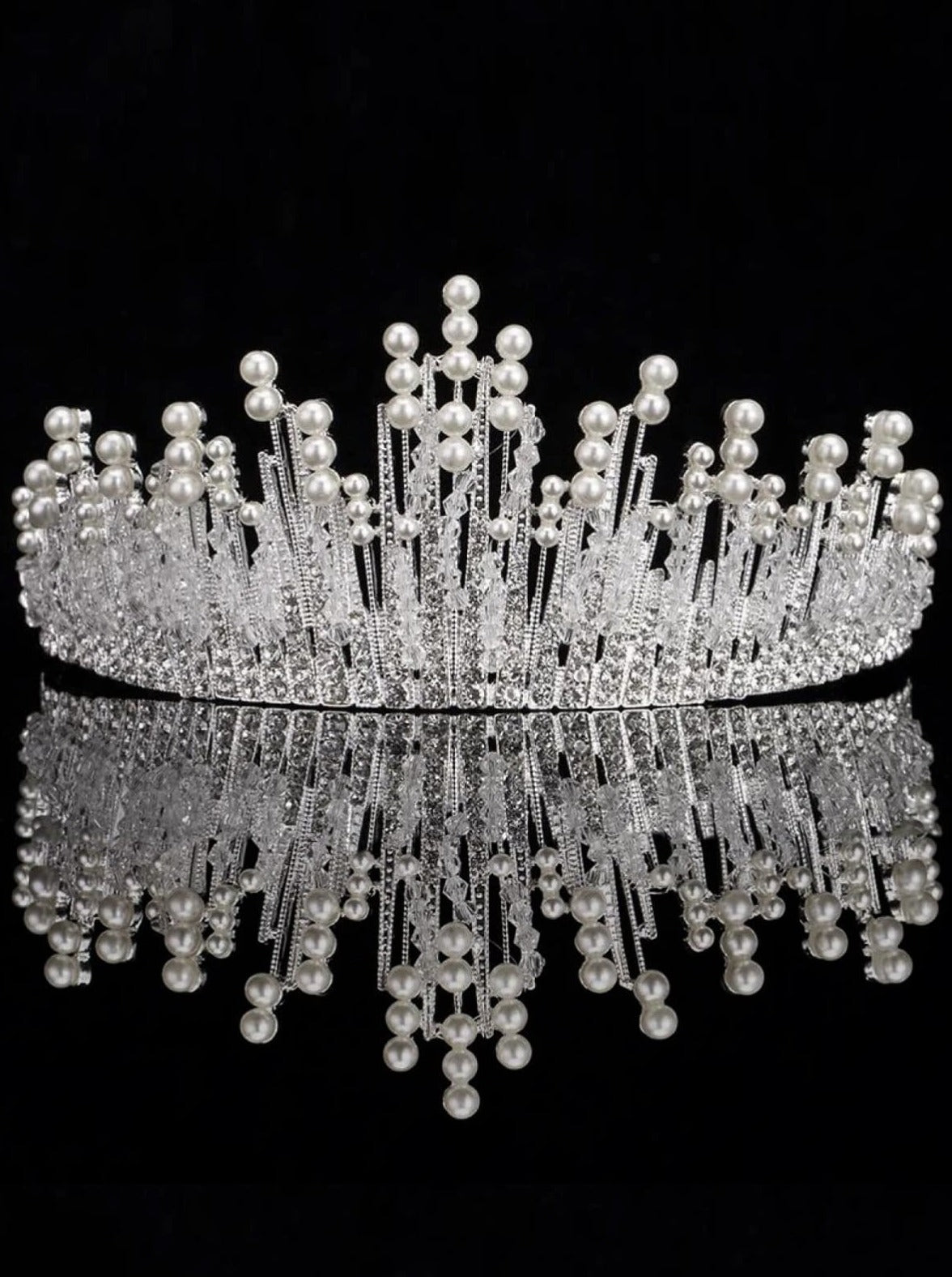 Girls Snow Queen Pearl and Icicle Tiara Crown – Mia Belle Girls