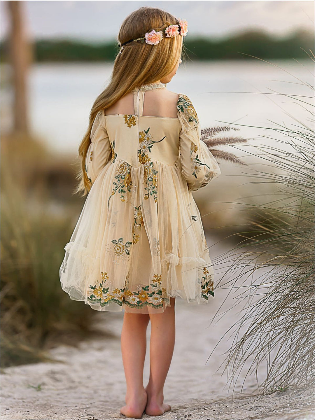 Flower Embroidered Lace Dress Flower Embroidered Lace Dress