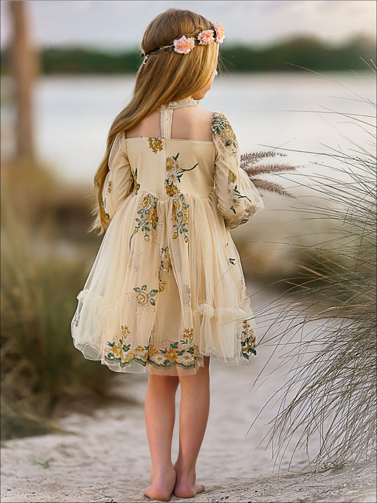 Flower Embroidered Lace Dress Flower Embroidered Lace Dress