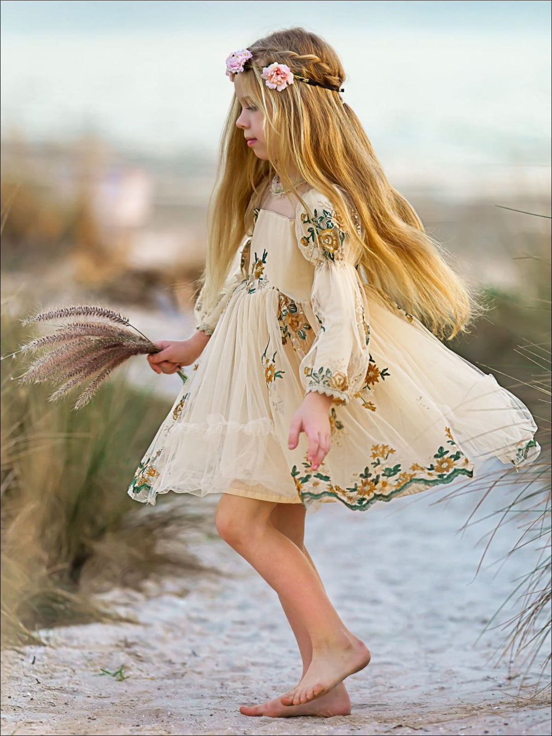 Little Girls Flower Embroidered Lace Dress | Toddler Spring Dresses Mia Belle Girls Little Girls Flower Embroidered Lace Dress | Toddler Spring Dresses Mia Belle Girls