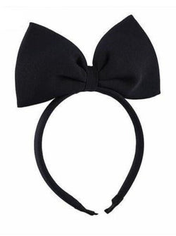 Girls Large Black Hair Bow Headband