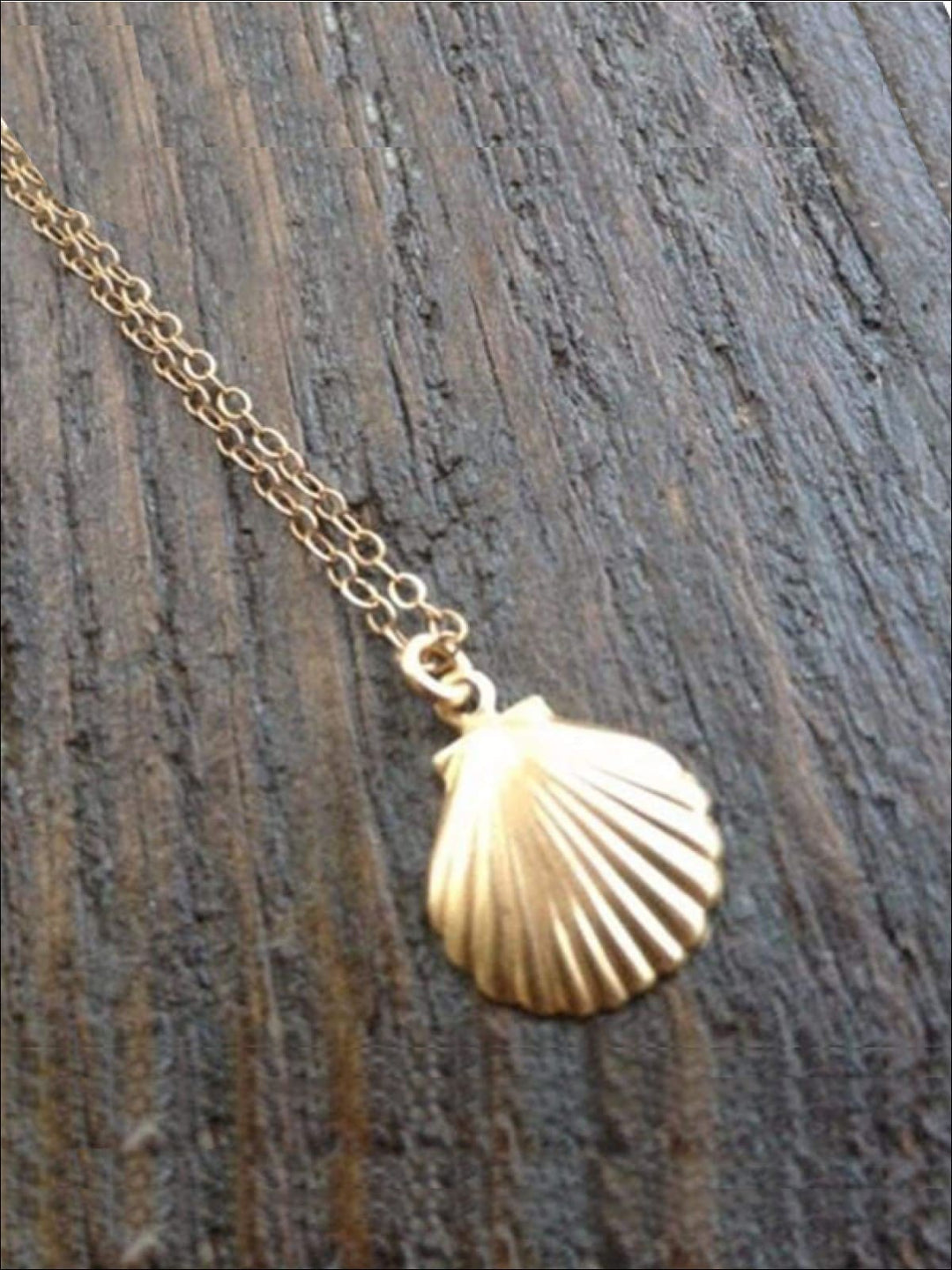 Girls Mermaid Gold Seashell Necklace – Mia Belle Girls