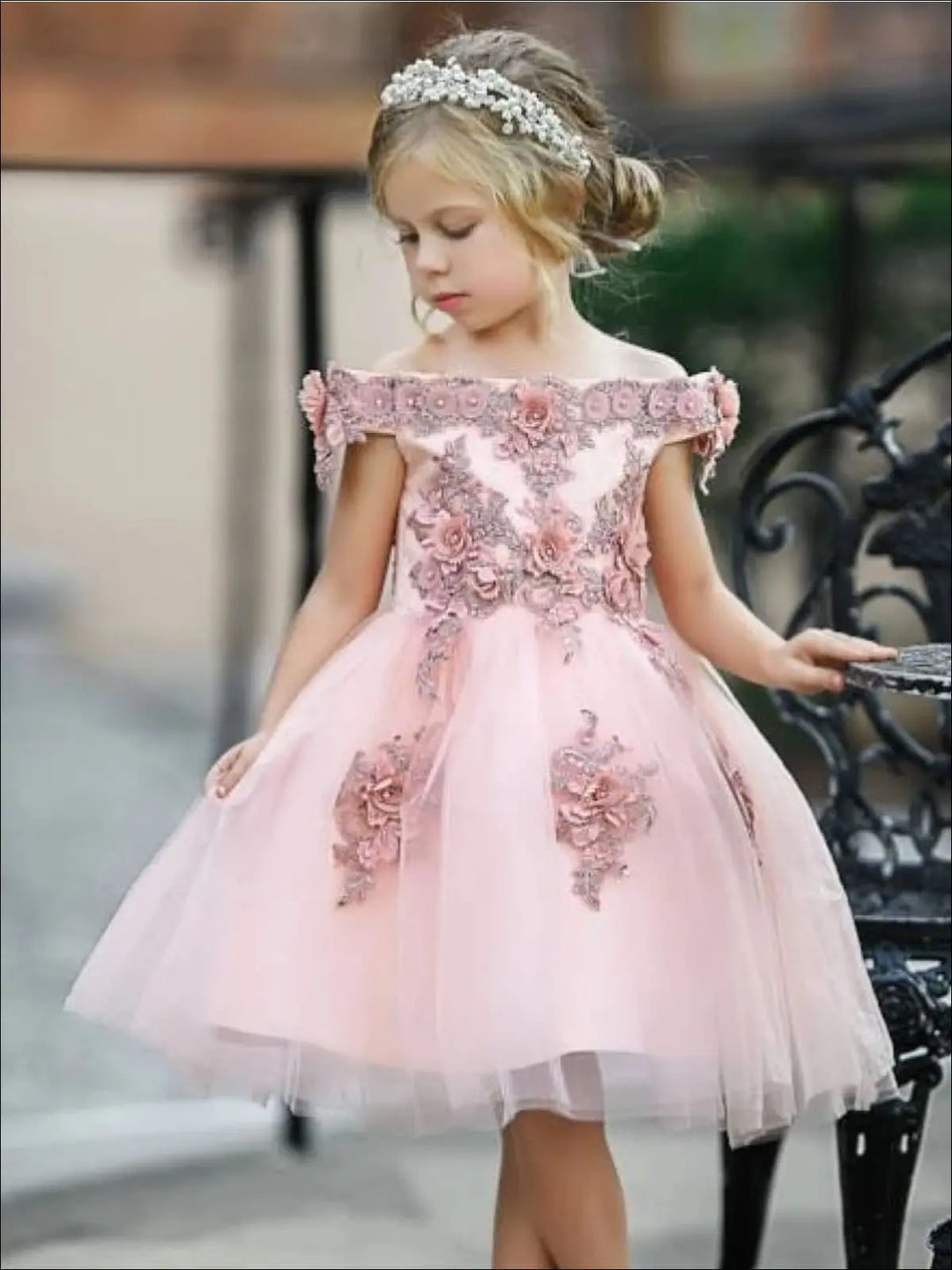 Little Girls Party Dresses | Off Shoulder Embroidered Princess Dress Mia Belle Girls Little Girls Party Dresses | Off Shoulder Embroidered Princess Dress Mia Belle Girls