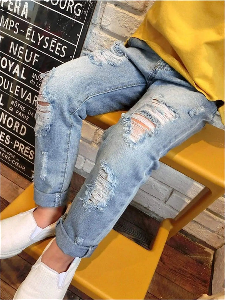 Ripped Just Right Denim Jeans – Mia Belle Girls