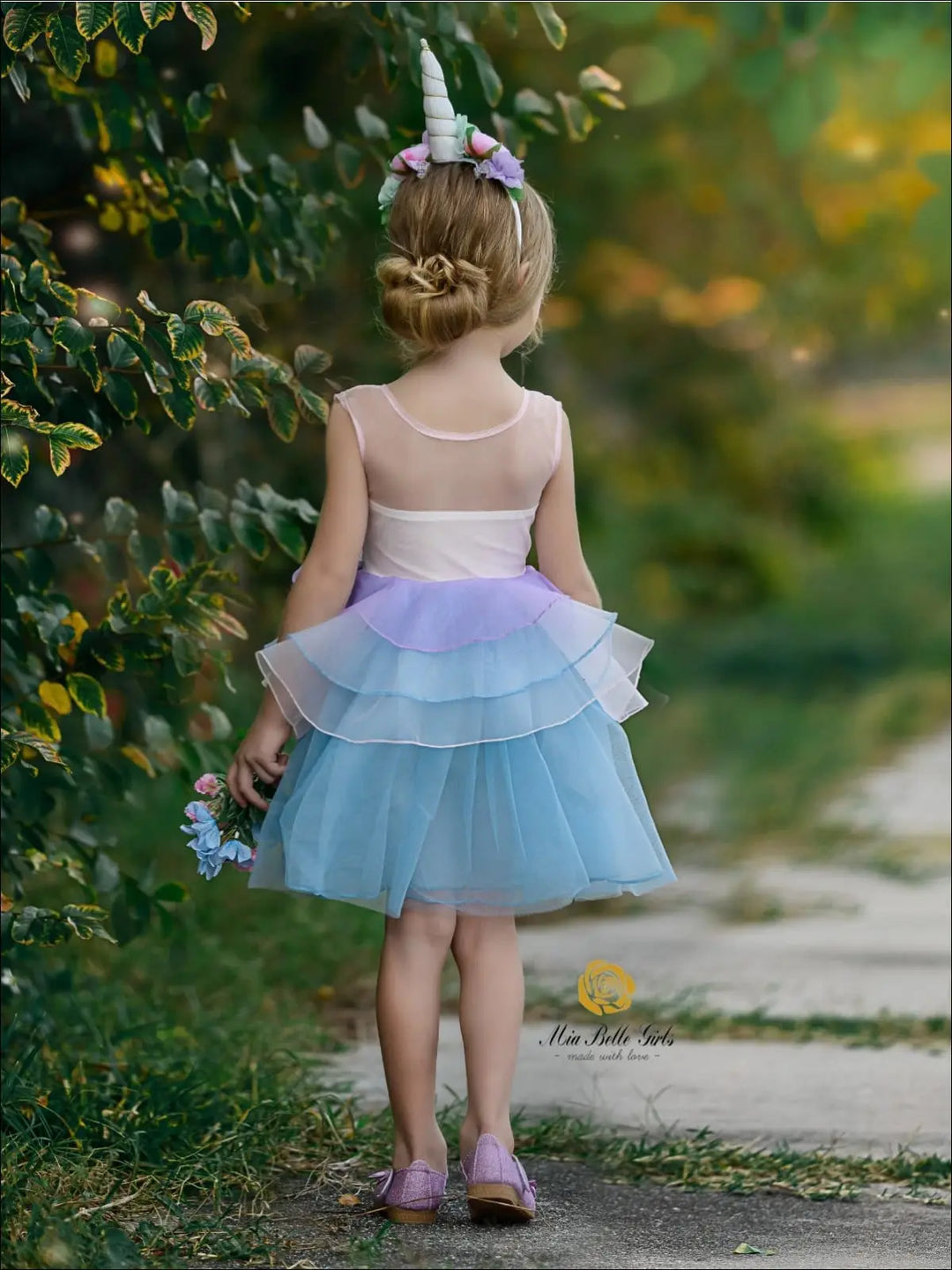 Mia Belle Girls Unicorn Princess Tulle Halloween Dress Mia Belle Girls Unicorn Princess Tulle Halloween Dress
