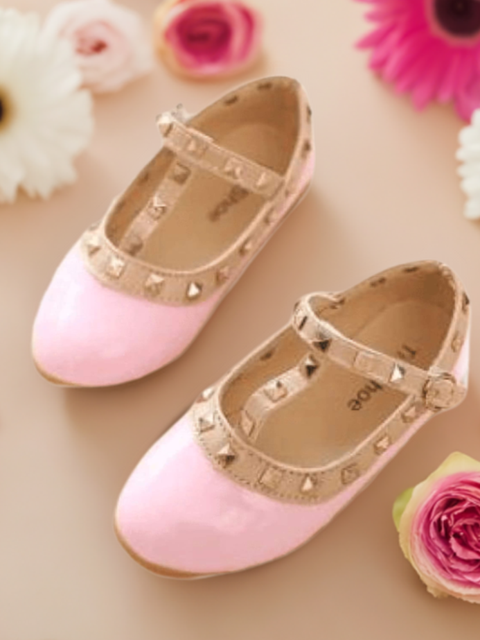 Shoes By Liv And Mia | Little Girls Studded Glossy Patent Flats
