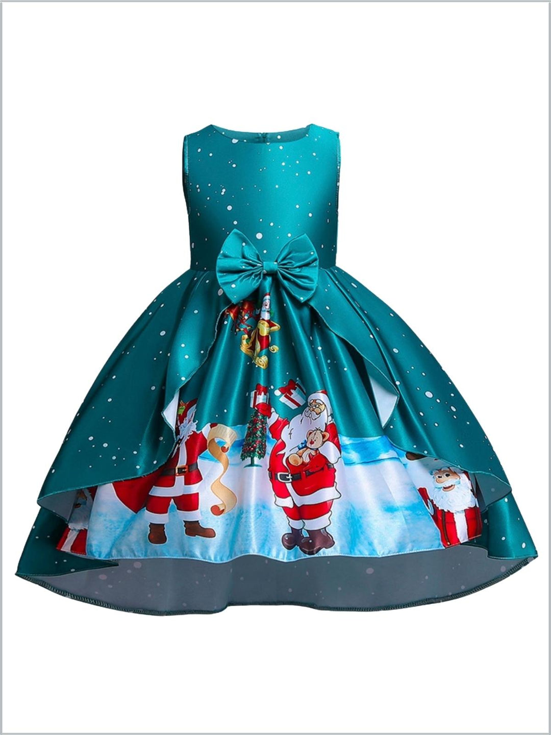 Santa Time Holiday Scene Dress Mia Belle Girls Santa Time Holiday Scene Dress Mia Belle Girls