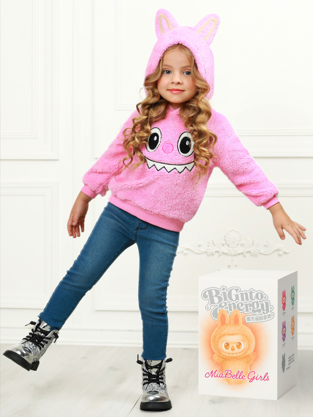 Pink Fluffy Lil Bubu Ears Hoodie