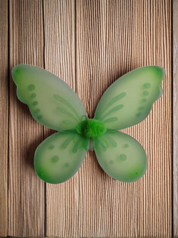 Girls Green Glitter Fairy Wings