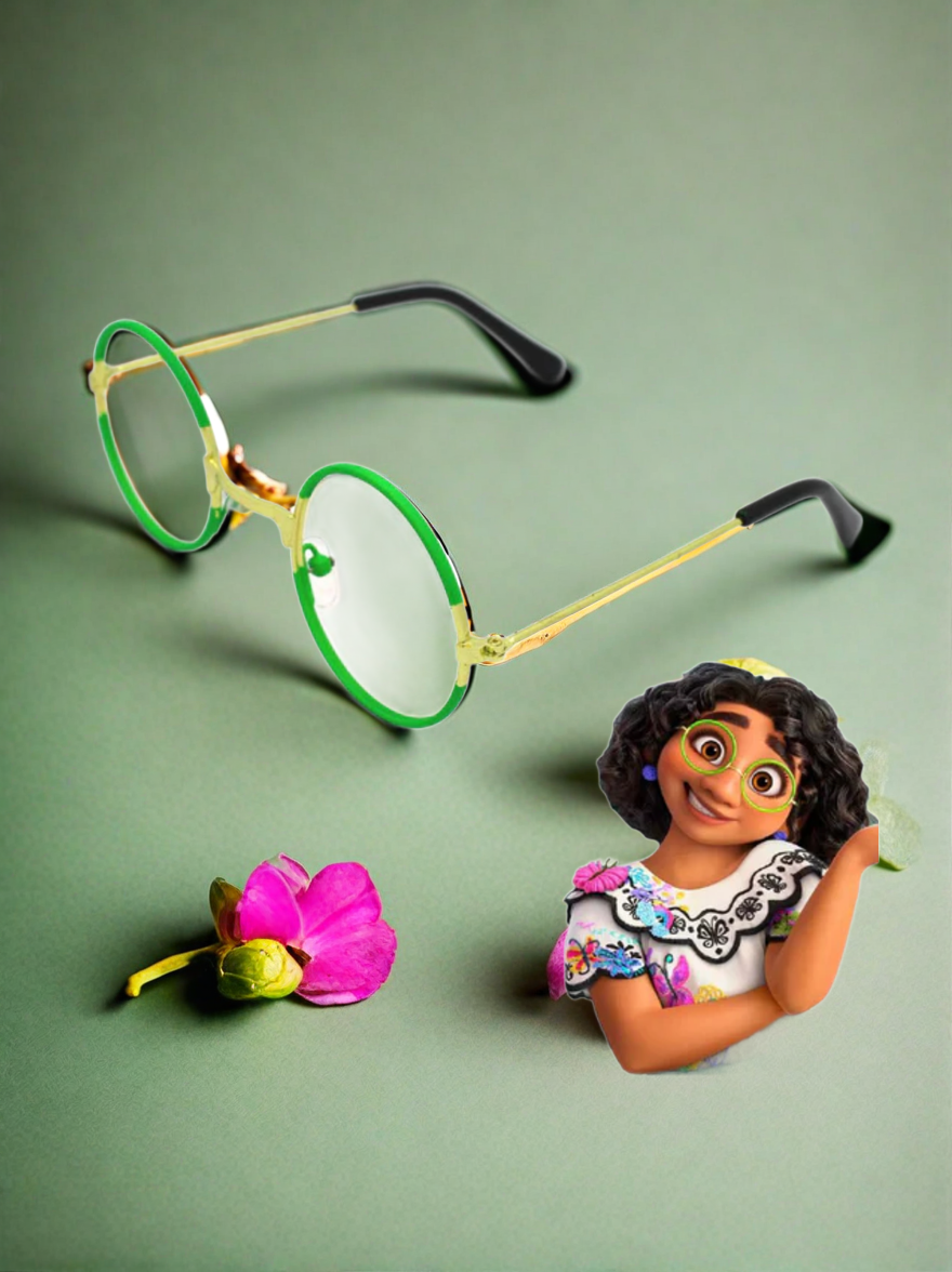 Girls Encanto Inspired Mirabel Green Glasses Prop Frames