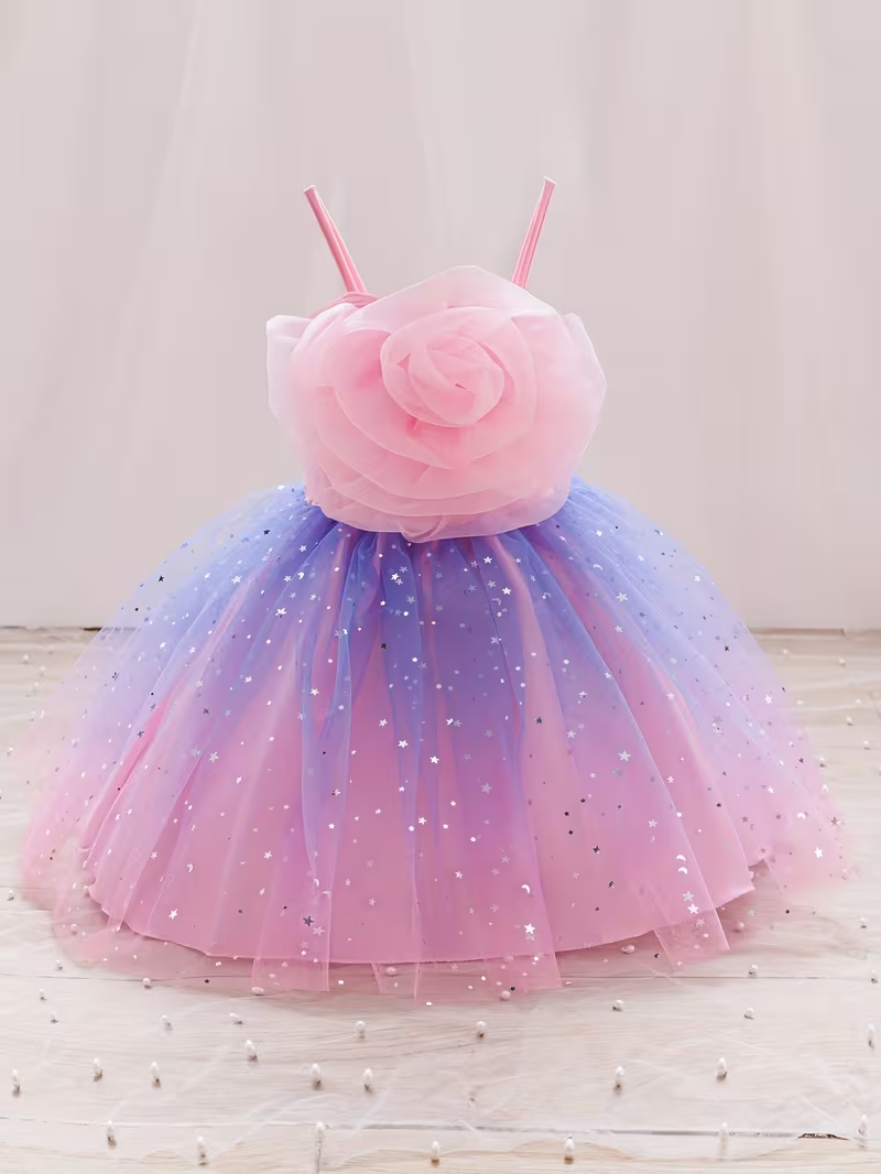 Dreamy Twirl Pink Ombre Tulle Dress Mia Belle Girls