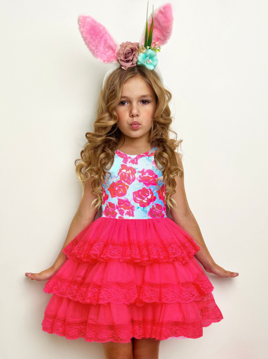 Roses Galore Lace Tiered Tutu Dress