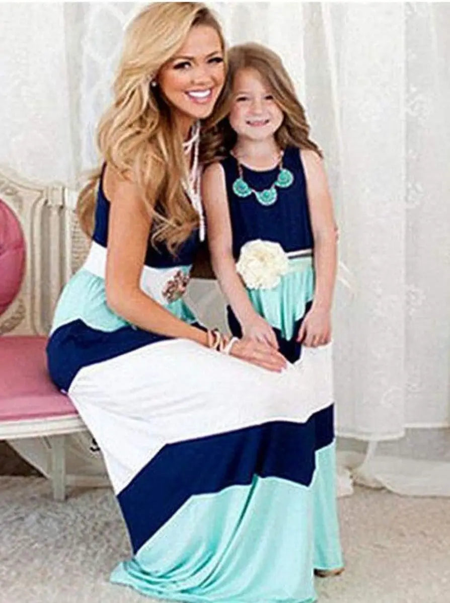 Mommy and Me Chevron Print Please Maxi Dress Mia Belle Girls Mommy and Me Chevron Print Please Maxi Dress Mia Belle Girls