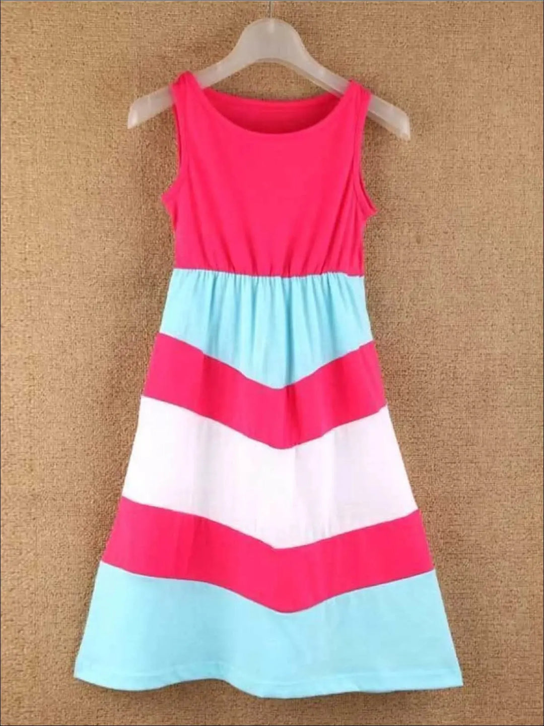 Mommy and Me Pink, Blue and White Chevron Maxi Dress Mia Belle Girls Mommy and Me Pink, Blue and White Chevron Maxi Dress Mia Belle Girls