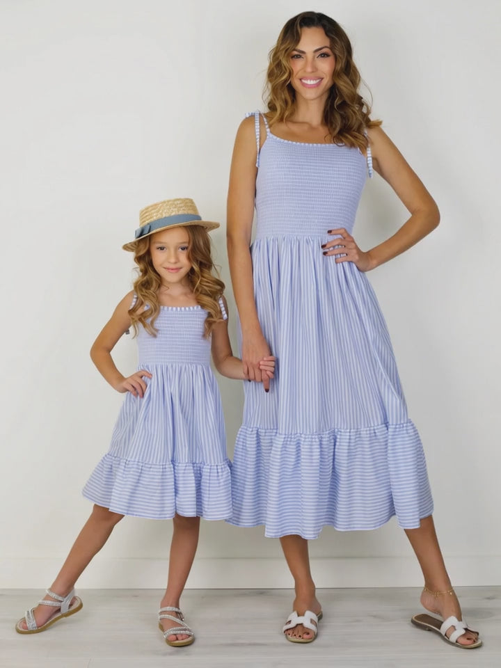 Mommy and Me Ocean Breeze Smocked Midi Dress