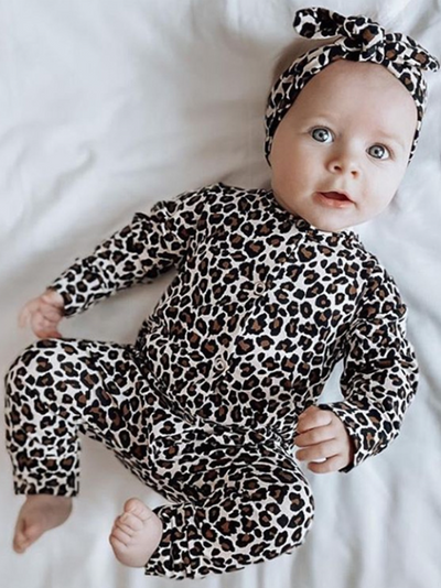 Baby Cute N Wild Leopard Print Onesie With Headband