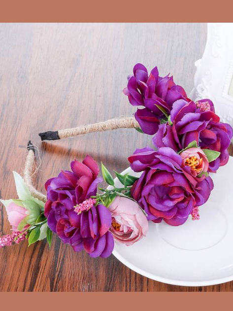Girls Pretty Flower Headband - Purple | Hair Accessories - Mia Belle Girls