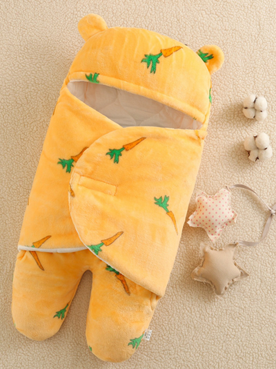 Baby Cute Cub Blanket Wrap Footed Swaddle Yellow