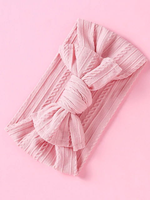 Baby bow headband dusty pink