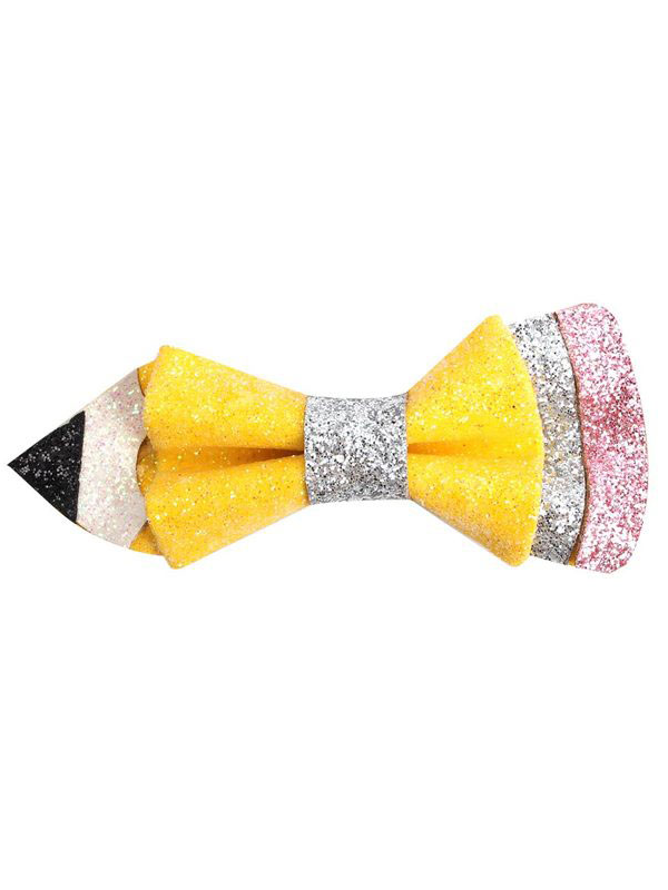Girls Accessories | Sparkle Glitter Pencil Bow Clip - Mia Belle Girls