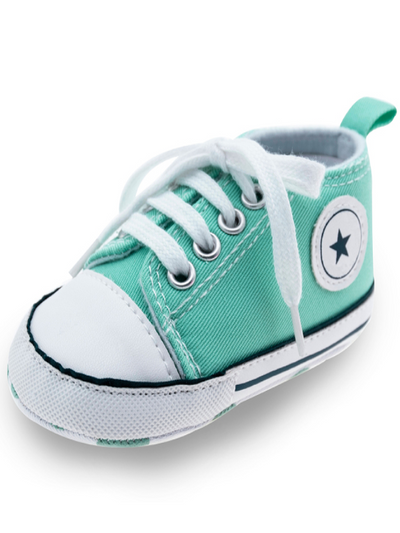 Baby First Steppers Canvas Sneaker Flats by Liv and Mia Mint