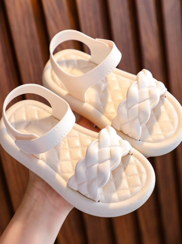 Girls Woven Summer Sandals By Liv and Mia - White