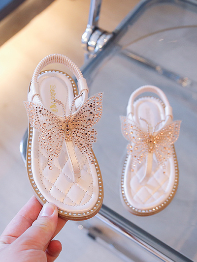 Shoes By Liv & Mia │Rhinestone Butterfly Sandals - Mia Belle Girls
